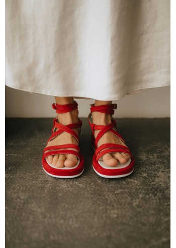 Cross-strap platform sandals